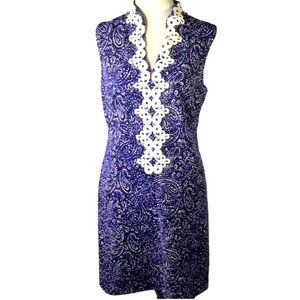 Vince Camuto Sleeveless Dress Embroidered Trim